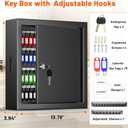 75 Position Wall Mount Key Cabinet with Drop Slot, Adjustable Hooks
