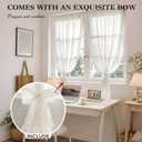 Jilron Vertical Blind Style Sheer Curtains Adhesive Light Filtering Window Screen for Bedroom Living Room Cafe-White(W 27*L 41in)