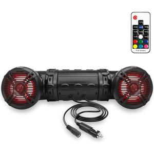 Pyle Bluetooth Speakers 800 Watt 6.5 Inch Amplified Sound System with Multi-Color LED Lights, Waterproof Marine Bluetooth Wireless Speakers with Weatherproof Design, Ideal for Outdoor and Vehicle Use