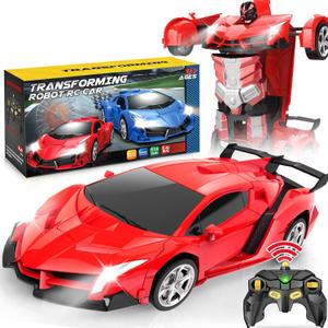 Dolanus Remote Control Car - Transform Robot RC Cars, Toys for Ages 5-7, Kids Toys, 4 Year Old Boy Toys, Toys for 3 4 5 6 7 8 10 12 Years Old Boy, Gifts for Boys Kids Toddlers Birthday (Red and Black)