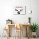 Ryeolo Funny Christmas Moose Wall Art Framed, Moose Christmas Decorations, Farmhouse Holiday Xmas Elk Deer Canvas Wall Art Prints for Home Bedroom Living Room Office Decor, 12x16 Inches