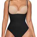 SHAPERX Open Bust Shapewear Tummy Control Bodysuits for Women Seamless Compression High Waisted Body Shaper 2X 3X