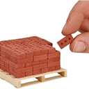 Acacia Grove Mini Red Bricks with Pallet, 100 Pack, 1/12 Scale