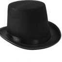 COLLECT PRESENT Deluxe Black Costume Hat  Top Hat for Men & Women  Elegant Party Accessory for Halloween, Themed Events, or Formal Cosplay  One Size Fits Most  Unisex Design