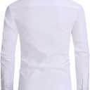 Alex Vando Mens Dress Shirt Easy Care Slim Fit Long Sleeve Cotton Stretch Button Down Shirt (White, XXL)