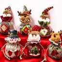 Amylove 6 Pieces Christmas Gift Bags with Drawstrings Xmas 3D Reusable Goody Bags for Christmas Party Favor Wrapping Supplies Bulk(3D Style)