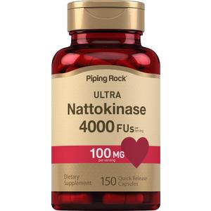 Piping Rock Nattokinase Supplement 4000 FU | 100mg | 150 Capsules | Non-GMO, Gluten Free