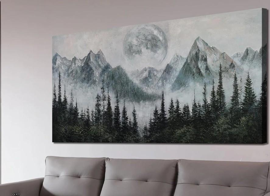 Canvas Wall Art Decor Art Work for Wall Decor Black and White Wall Art Decorations Landscape Forest Wall Art Prints Wall Art Pictures for Living Room Artwork for Walls Bedroom Office Decor 20 "x 40"
