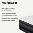 Amazon Basics Inflatable Air Mattress, Twin Size, 18 inch Height, with Built-in Electric Pump