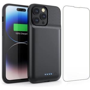 Battery Case for iPhone 14Plus/14Pro Max/13Pro Max, Powerful 8600mAh Portable Protective Charging Case,Rechargeable Extended Battery Charger Case for iPhone 13Pro Max, 14Pro Max and 14Plus (6.7 Inch) (Black)