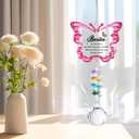 Butterfly Crystal Suncatcher Gifts for Best Friend, Bestie Birthday Gifts for Women Female, Friendship Suncatcher for Windows Hanging, Crystal Sun Catchers Indoor Window Decor (Pink)