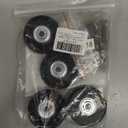 OwnMy 50mm x 18mm Luggage Wheels Replacements Set of 4 Mute Suitcase Replacement Wheels with Black Screws Axles Bearings, Rotatable Rubber Luggage Replacement Wheels Silent Suitcase Swivel Wheels Kit