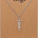 Lcherry Faith Cross Pendant Necklace for Women Religious Christian Jewelry Birthday Christmas Gifts for Women