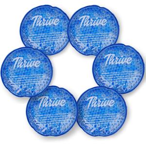 Thrive Reusable Ice Packs for Injuries - Gel Ice Pack Set, Hot & Cold Compress, Postpartum Breast & Eye Cold Compress, 6 Count, Blue