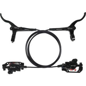 BUCKLOS Mountain Bike Disc Brake kit, MTB Mechanical Line Pulling Disc Brakes Caliper with Aluminum Alloy Levers /160mm Rotor,/is/PM Universal Adapter for Ebike/Folding Bike/Scooter/Fat Bike (Front+Rear Hydraulic Brake)