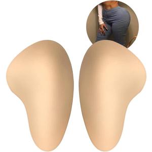1 Pair Breathable Sponge Butt Lift Pads,Hip Thigh Pads Reusable Buttocks Enhancers Inserts Removable Padding for Padded for Underwear Panties Crossdressing (Beige)