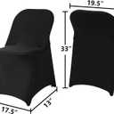20 Pack Black Spandex Folding Chair Covers in Stretch Washable Fabric for Wedding, Party, Holidays, Celebration and Other Special Events