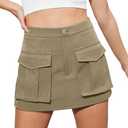 Angerella Skirts for Women Denim Mini Cargo Skirt Mid Rise Button Up Bodycon Y2k Trendy Summer Casual Jean Skirt, L