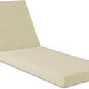 Codi Outdoor Lounge Chair Cushion, Chaise Cushions for Patio Furniture, Double Waterproof Fabric for Pool, 72 x 22.5 x 3.5 Inch 1PK Beige