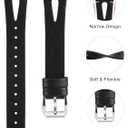 Wearlizer Compatible with Fitbit Charge 6/Charge 5 Bands - Slim Leather Watch Band Replacement Strap Accessories for Women & Men, Black