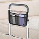 Bed Rails for Elderly Adults Safety - Adjustable Bed Assist Rail for Seniors - Stable Bed Side Rails Handle Support Bar Beds Guard Rail with Storage Bag & Fixing Strap, Fit King Queen Full Twin (Grey)