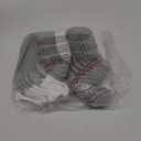Hanes Men's Double Tough Ankle Socks (12-14, White/Grey - 12 Pack)