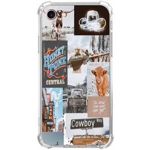 malegaon Cowboy Cowgirl Case for iPhone 7/8/SE,Western Natural Scenery Case for Women Men,Soft TPU Bumper Case for iPhone 7/8/SE