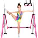 Tepemccu Expandable Gymnastics Bars, Adjustable Height Gymnastic Horizontal Bars, Children Folding Training Bar for Kids