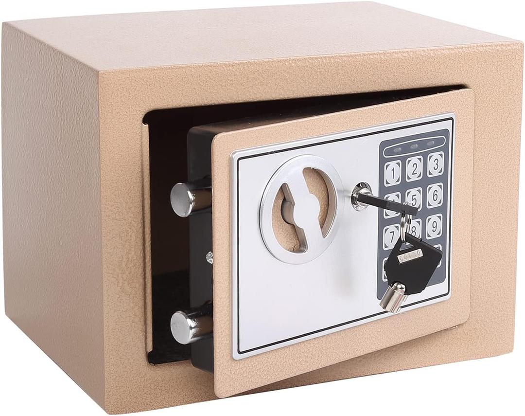 Yuanshikj Electronic Deluxe Digital Security Safe Box Key Keypad Lock Home Office Hotel Business Jewelry Gun Cash Use Storage money (OCHRE YELLOW)
