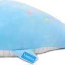 Soft Narwhal Unicorn Whale Hugging Pillow Plush Doll Fish Plush Toy Stuffed Animals Blue 21"