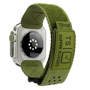 TStrap Compatible with Apple Watch Band for Men - Green Nylon iwatch 49mm 46mm 45mm 44mm 42mm Sport Bands - Military Athletic Strap Correas for Ultra 1/2 Series 10 9 8 7 6 5 4 3 2 1 SE