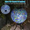 VCUTEKA Solar Gazing Ball, 10" Glass Gazing Balls Sphere with Solar Light for Garden Decor Lawn Outdoor Yard Decorative
