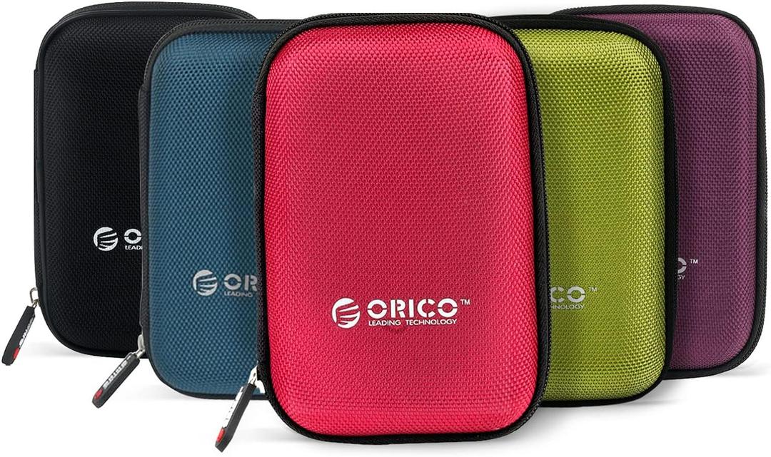 ORICO Hard Drive Case 2.5 inch External Drive Storage Carrying Bag Waterproof Shockproof with Inner Size 5.5x3.5x1.0inch for Organizing HDD and Electronic Accessories, Multi Colors (PHD-25)