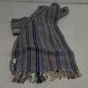 DII Farmhouse Braided Stripe Table Runner Collection, 15x108 (15x113, Fringe Included), French Blue
