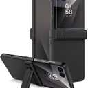 Miimall Kickstand Galaxy Z Flip 7 Case with Hinge Protection,[Military Grade Shockproof][Screen Protector] Anti-Scratches Nonslip Grip Full Body Cover,Rugged zFlip 7 Case with Stand,Black