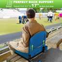 Dayacoco Stadium Seats with Back Support, New Portable Seat for Bleachers Hold up 400lbs, Wide Bleacher Seat with Shoulder Strap & Handle Perfect for Sports Events (Blue, 1pcs)