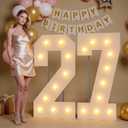 Marquee Numbers 27 Light up Numbers 4ft, Pre-Cut Foam Board Kit with Light Bulbs for Prom Decorations 2027 Grad Party Decorations senior 2027, Assembly Required