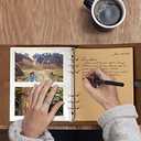 Photo Album 4x6 200 Photos, Genuine Leather Photo Albums with Writing Space with 30 Writing Paper, Travel Family Wedding Kids Graduation Ultrasound Baby Picture Album Scrapbook Photo Album (Simple)