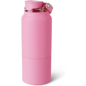 BrMate Rise 35oz Water Bottle With 100% Leakproof Covered Silicone Straw | Insulated Stainless Steel Water Bottle With Removable Straw | Fast Flow | Soft Sip Silicone Spout | BPA-Free (Primrose)