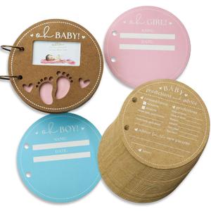 Baby Shower Prediction Card Book Keepsake Circle Shaped, By Kate Aspen Advice Cards, Best Wishes, Baby Shower Decoration, Gender Neutral Baby Shower Game & Party Activity