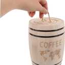 NUOBESTY Wooden Barrel Canister with Airtight Lid Small Kitchen Storage Container for Coffee Beans Tea Leaves Sugar Rustic Farmhouse Decor 6.88X4.92X4.92In