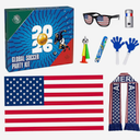 Soccer Fan Gear Set for 2026 World Tournament, USA Party Favors blue