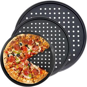 Handook Pizza Pan Set, Carbon Steel Pizza Pan with Holes, for Oven Baking Supplies & Home, Kitchen, Restaurant9 Inch &10 Inch &12 Inch