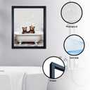 Sorbrozo Funny Bathroom Wall Art Black Frame Scene Of A Bear Sitting In A Bathtub With Bubbles Humorous Farmhouse Bathroom Decoration Frame Artwork 11x14 in