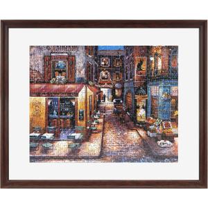 MCS 24x30 Puzzle Frame for Finished Puzzles, Walnut Woodgrain Vertical & Horizontal Wall-Mounted Large Picture Display for Preservation (1-Pack)