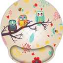 Meffort Inc Mouse Pad with Wrist Rest Support & Non-Slip Base, Durable Ergonomic Gaming Mousepad - Three Owls