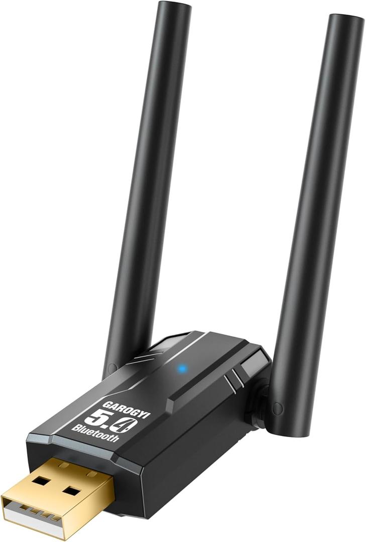 Bluetooth 5.4 USB Adapter Pro Max Ultra Long Range with Dual Antennas for PC Supports Windows 11/10/8.1/7, Plug&Play for Windows 11/10, 5.4+EDR for PC,Laptop,Keyboard,Mouse,Headsets,Speakers