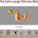 120''x24''(305cmx60cm) Extra Large Silicone Mat for Kitchen Counter, Non-Slip Heat Resistant Countertop Protector, Waterproof Durable Kitchen Mat for Countertops, Semitransparent