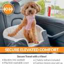 K&H Pet Products Bucket Booster Dog Car Seat for Small Dogs, Seat Belt Secured, 2 Safety Leashes, Washable Covers, Sturdy Pet Booster Seats for Traveling with Pets - Small Black/Cream