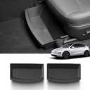 LUCKEASY 2PCS Storage Organizers for 2025 2026 Tesla Model Y Juniper 1st Row Under Seat Storage Under Box Driver& Passenger Organizers for Model Y Juniper Accessories TPE Black
